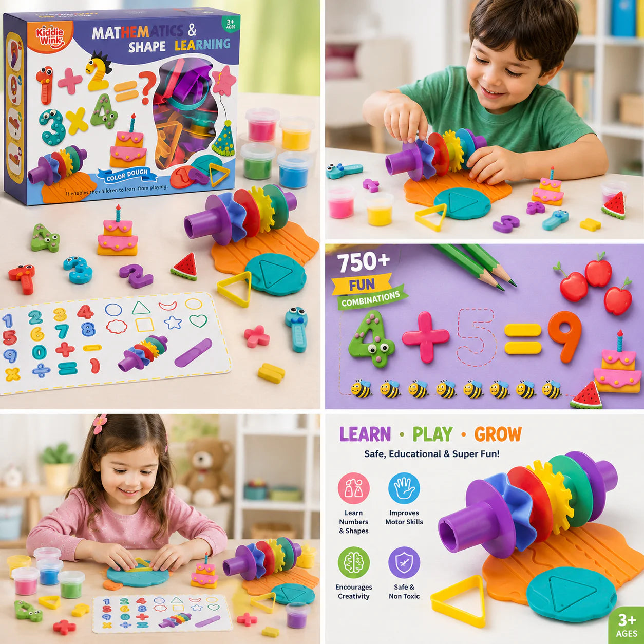 Math Dough Set - Shape Molds Detail