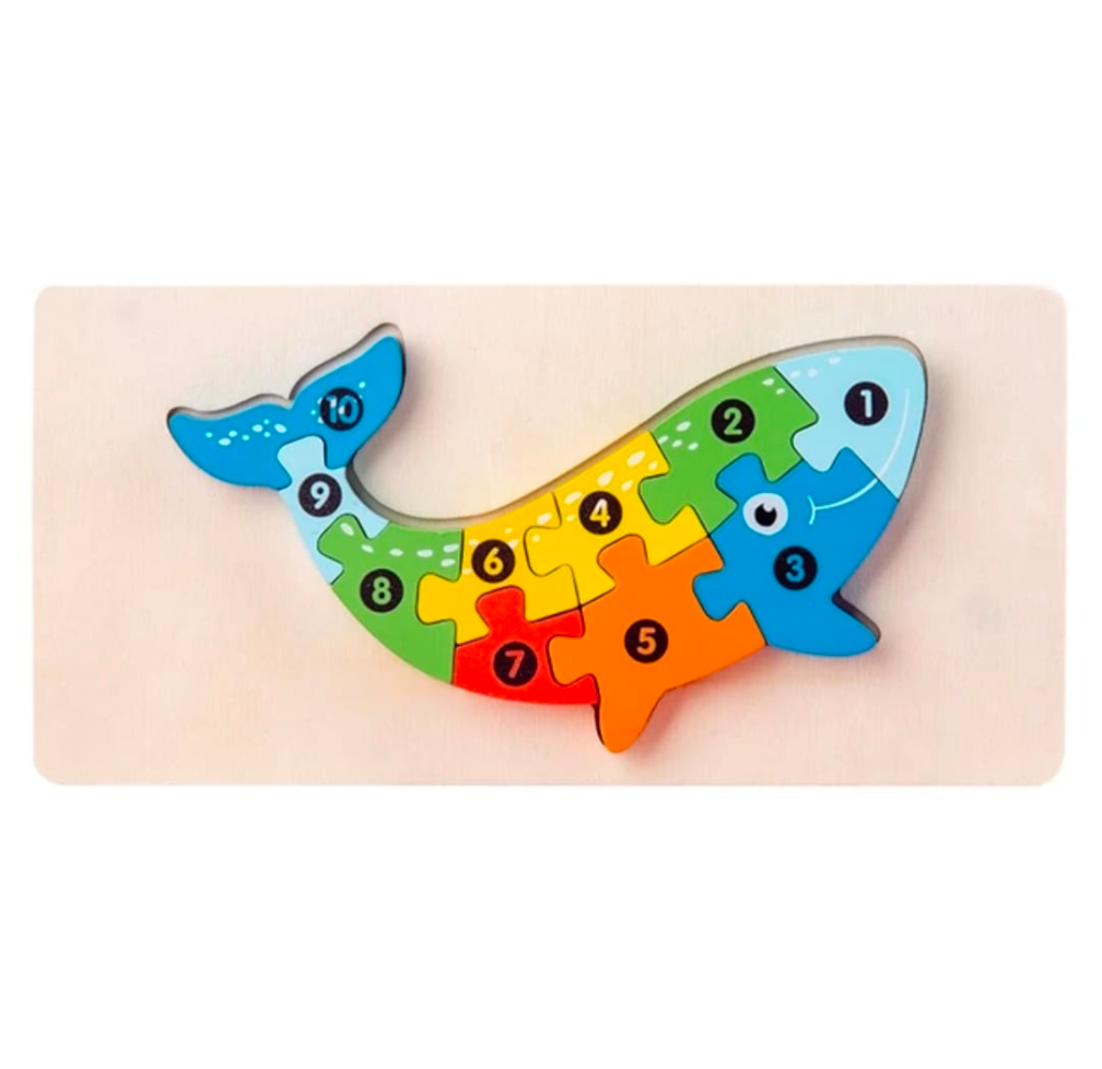 Wooden counting puzzle toy for toddlers