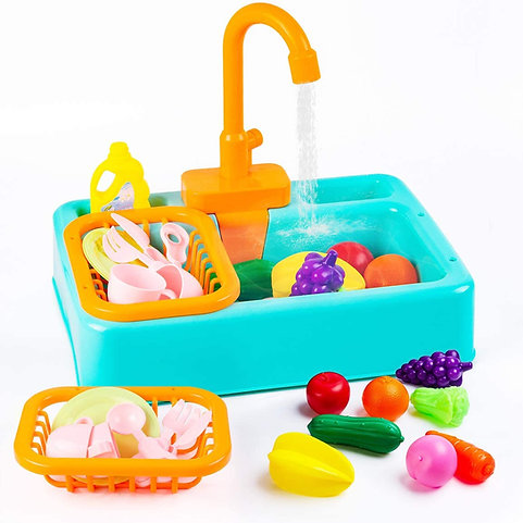 Electric Kitchen Sink Play Set with Running Water - Tiny Tinker Toys