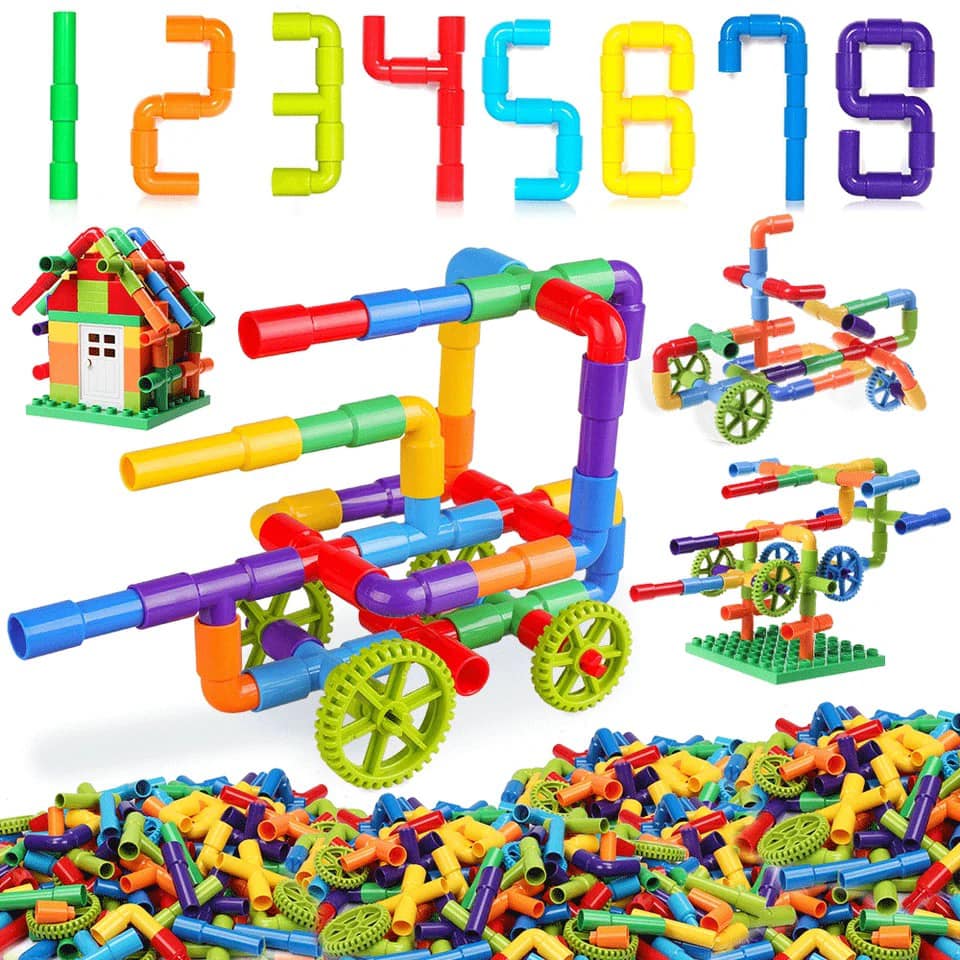 Block Education Pipe Blocks – Tube Building Blocks Construction Toy Pack