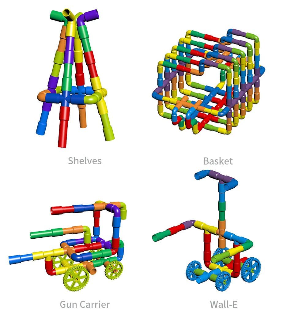 Block Education Pipe Blocks – Tube Building Blocks Construction Toy Pack