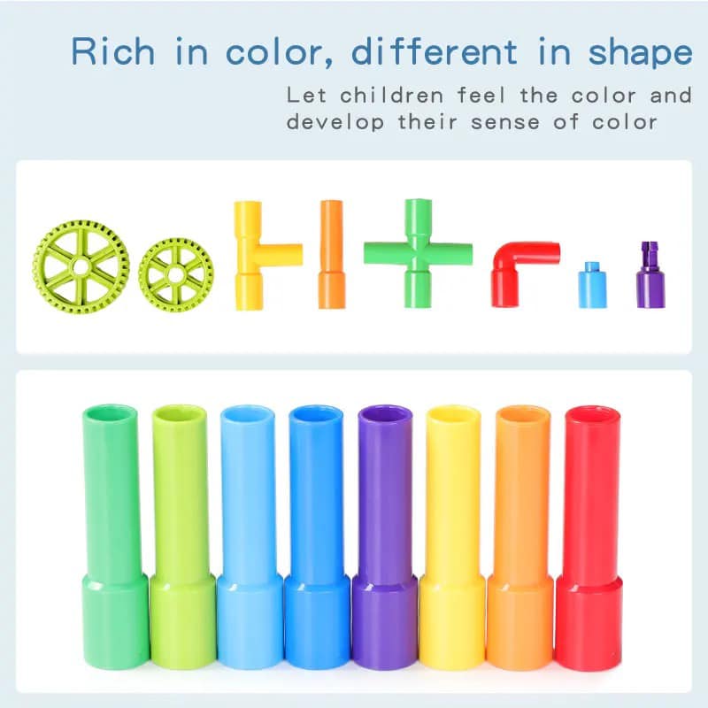 Block Education Pipe Blocks – Tube Building Blocks Construction Toy Pack