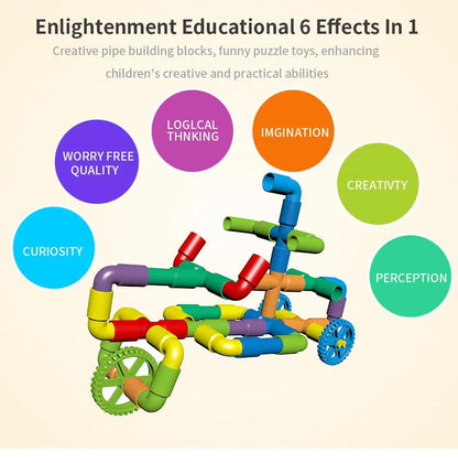 Block Education Pipe Blocks – Tube Building Blocks Construction Toy Pack