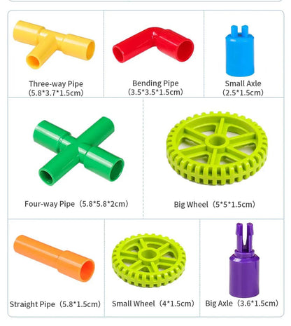 Block Education Pipe Blocks – Tube Building Blocks Construction Toy Pack