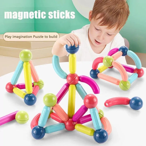 Magnetic Building Sticks - Colorful Bars and Balls