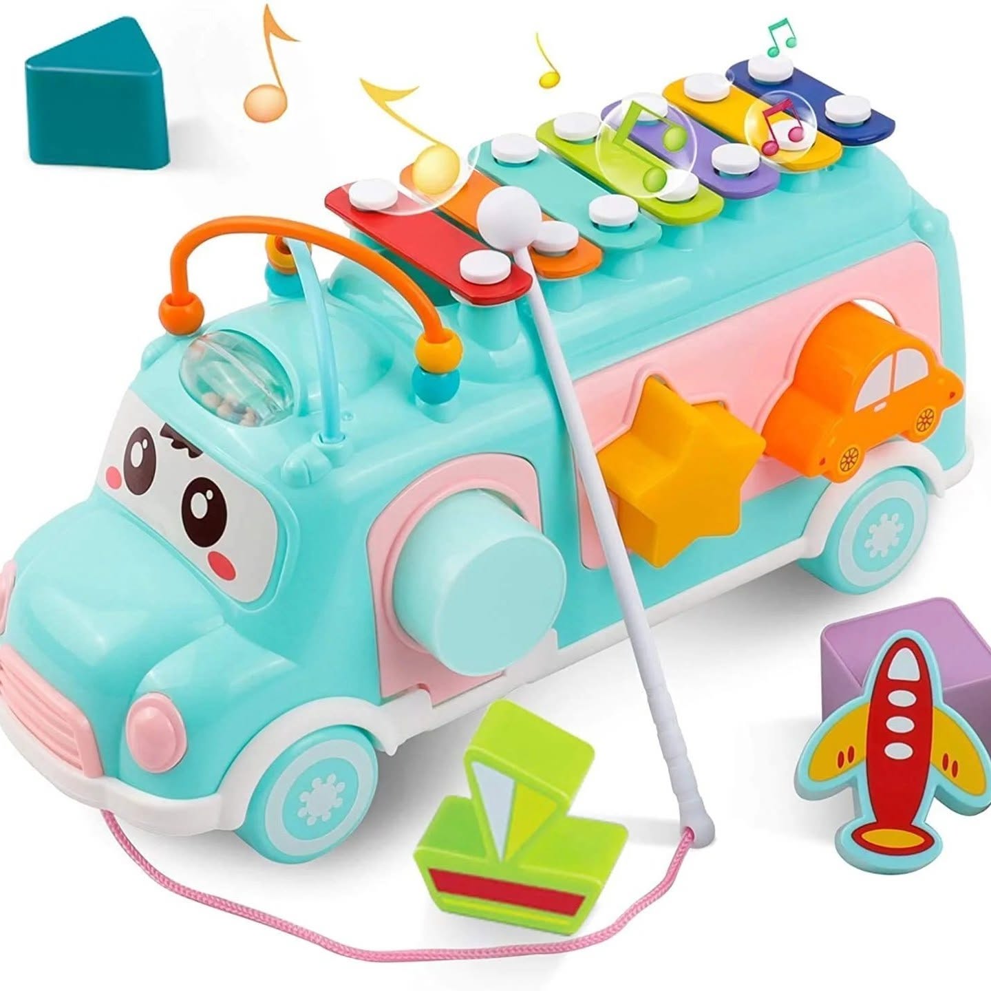 Musical Activity Bus 5-in-1 Baby Toy with Xylophone - Tiny Tinker Toys
