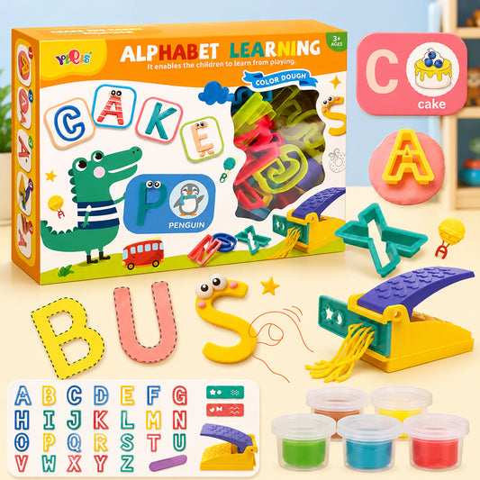 Alphabet Play Dough Kit - Letter Molds - Tiny Tinker Toys