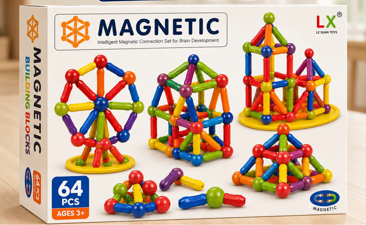 Magnetic Building Sticks – STEM Toy for Kids