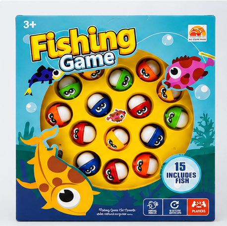 Fishing Game for Kids – Rotating Magnetic Fish Catching Board Game 15 Fish