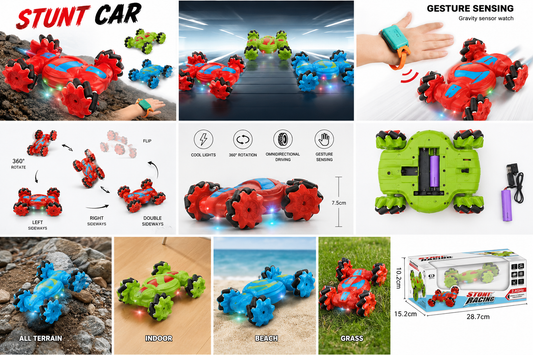 Gesture-Controlled Stunt Racing Car with Remote