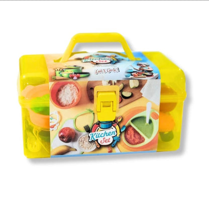 Kids Kitchen Set Box – Pretend Cooking Play Set with Carry Case