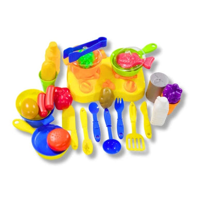 Kids Kitchen Set Box – Pretend Cooking Play Set with Carry Case