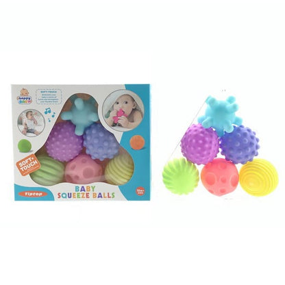 Baby Squeeze Balls 6 Pcs - Sensory Toy for Infants - Tiny Tinker Toys