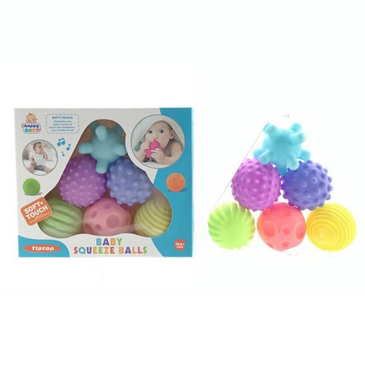 Baby Squeeze Balls 6 Pcs - Sensory Toy for Infants - Tiny Tinker Toys