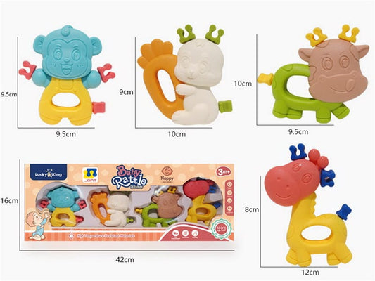 Baby Rattle Teethers 4 Pcs Set - Tiny Tinker Toys