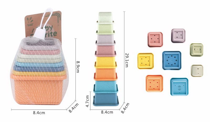 Baby Stacking Cups 8 Pcs - Tiny Tinker Toys