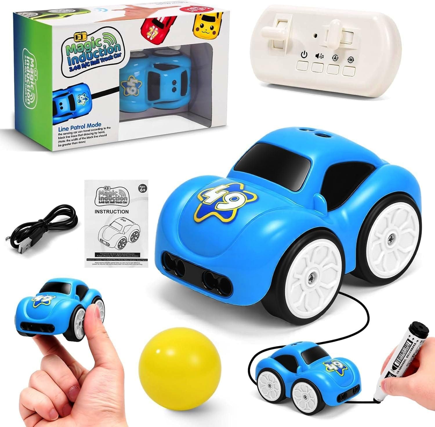Magic Induction RC Car - Dimensions and USB Charging