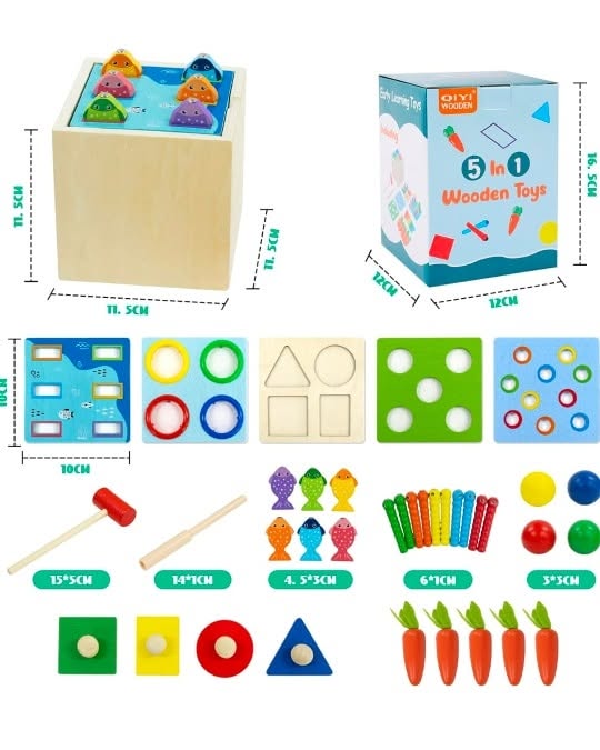 Wooden Activity Cube - Play Sides Detail