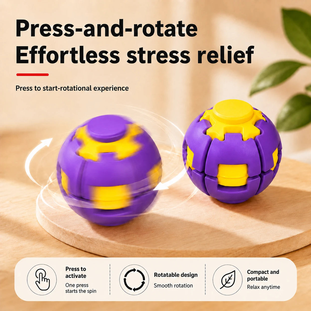 3D spin top stress ball toy