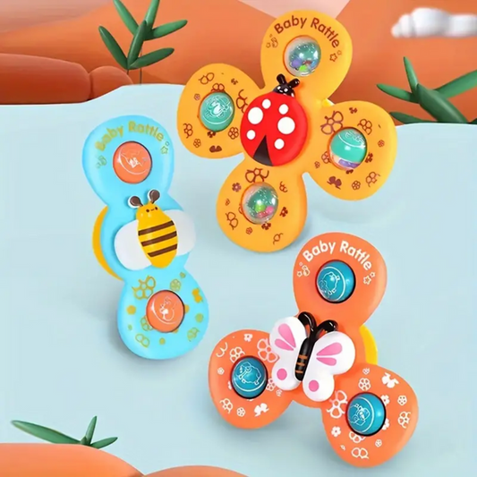 Suction Spinners Set of 3 - Baby Sensory Toy - Tiny Tinker Toys