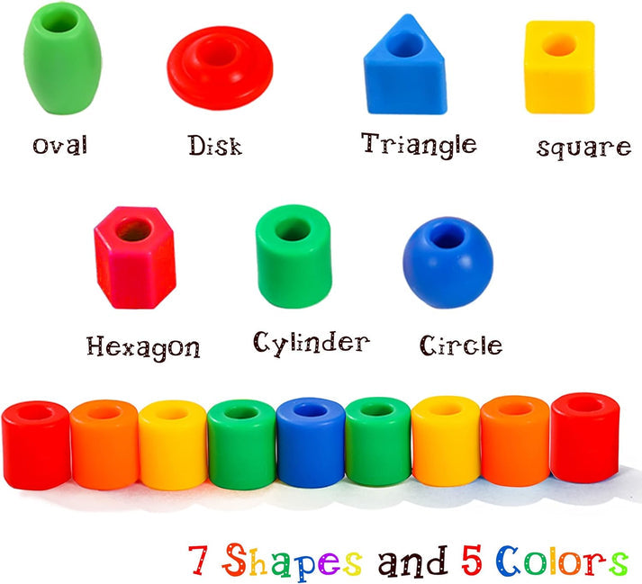Plastic Lacing Beads Small - Threading Toy for Kids - Tiny Tinker Toys