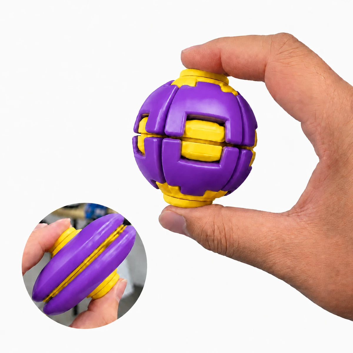 Press and spin fidget ball toy for kids