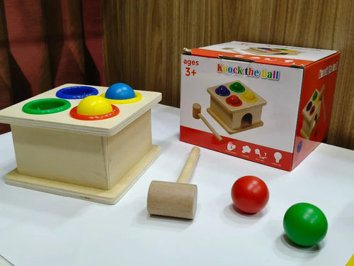Knock the Ball Wooden Hammer Pounding Bench - Tiny Tinker Toys