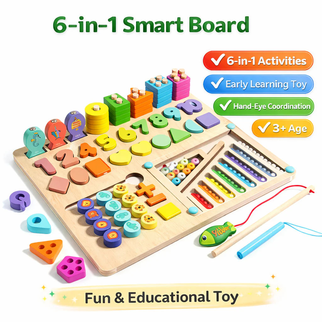 7 in 1 Smart Board Wooden Activity Toy - Tiny Tinker Toys