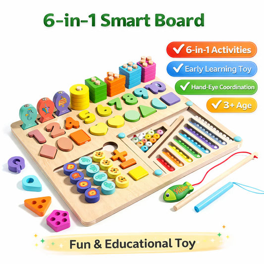 7 in 1 Smart Board Wooden Activity Toy - Tiny Tinker Toys