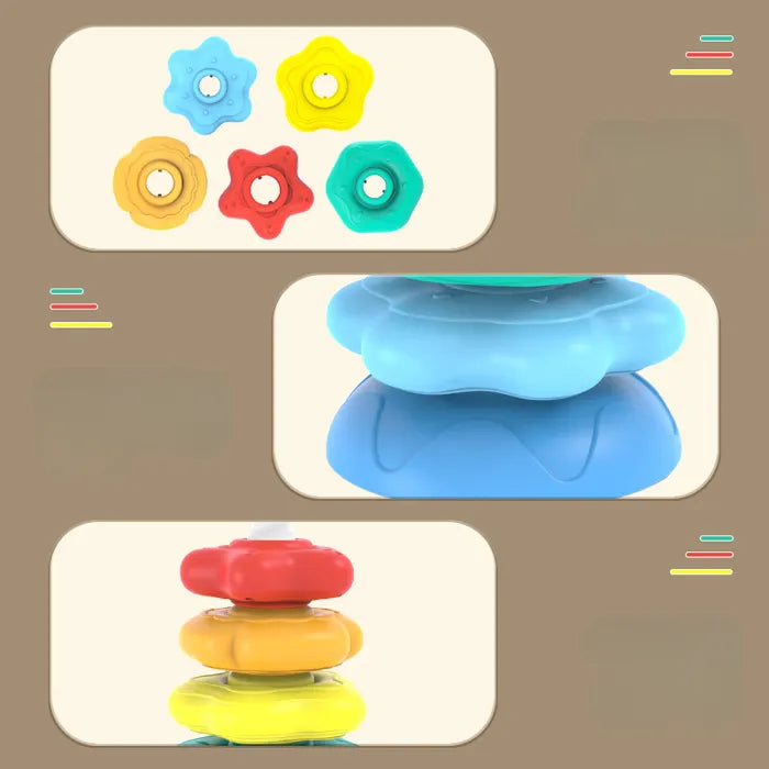 Colorful spinning circle tower toy