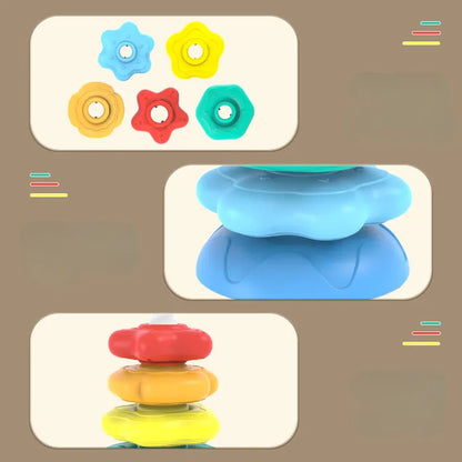 Colorful spinning circle tower toy