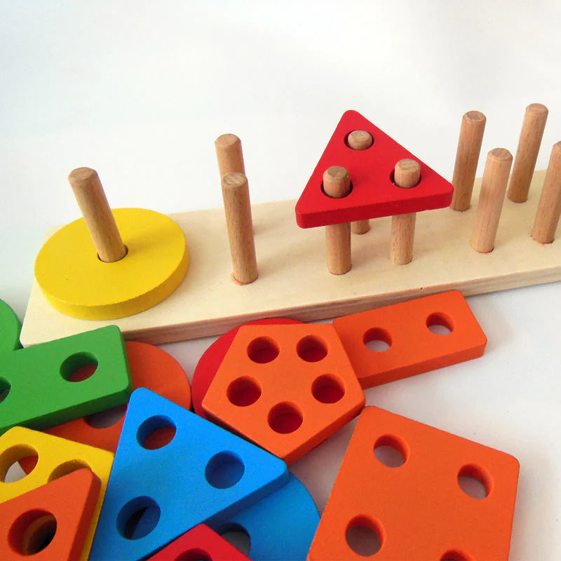 Geometric 5 Shapes Sorter Wooden Toy - Tiny Tinker Toys