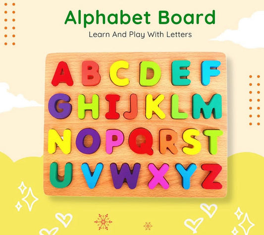 Uppercase ABC Puzzle Peg Board - Alphabet Learning Toy - Tiny Tinker Toys