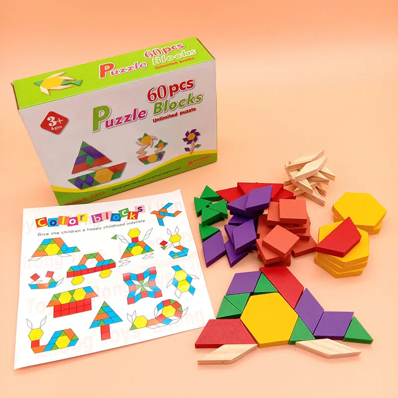 60 Pcs Wooden Puzzle - Full Set