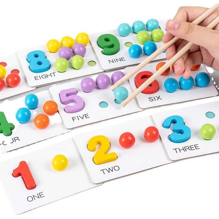 Bead Matching Game - Number Boards Detail