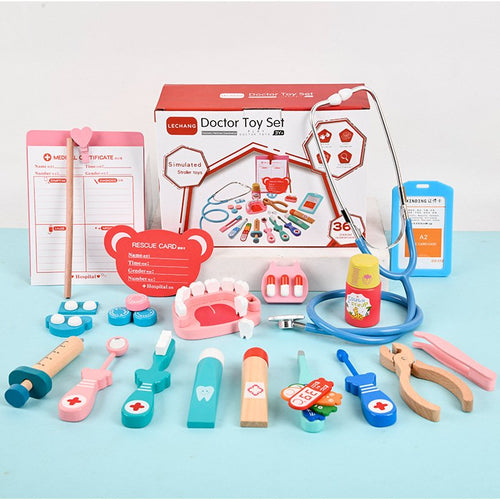 Wooden Doctor Set Play Kit for Kids - Tiny Tinker Toys