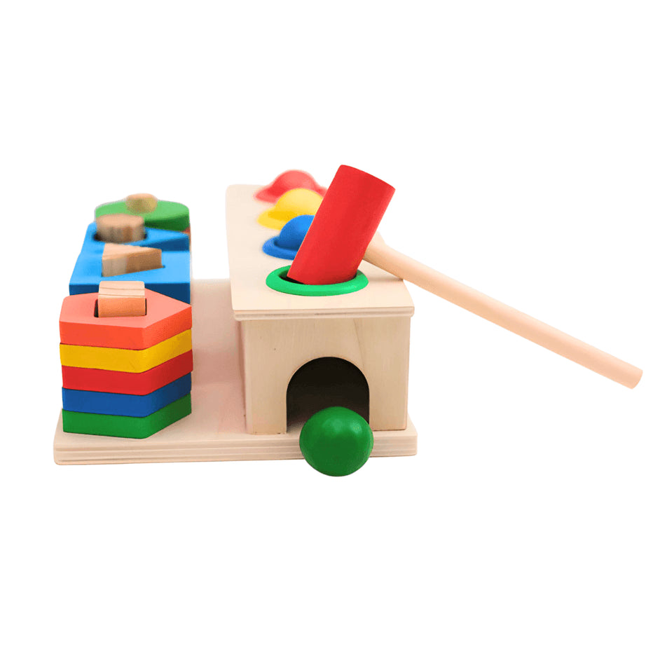 Sleeve Column Strike the Table - 2 in 1 Wooden Toy - Tiny Tinker Toys