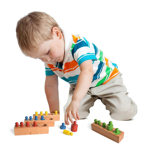 Montessori Knobbed Cylinder Wooden Blocks - Tiny Tinker Toys