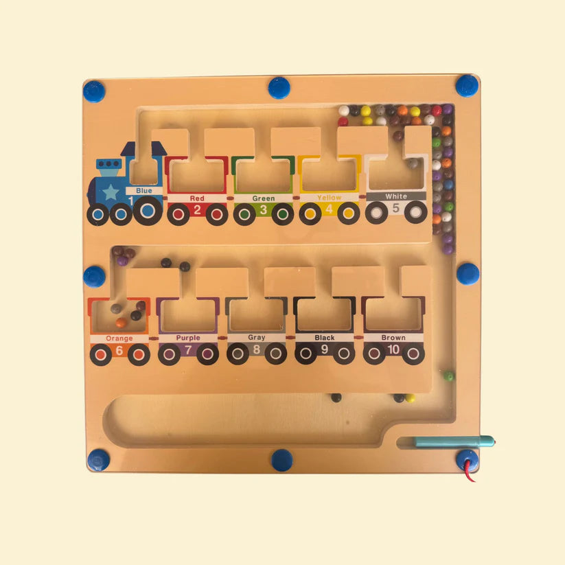 Train Location Maze Wooden Puzzle Board - Tiny Tinker Toys