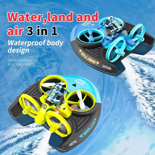 3-in-1 RC drone hovercraft toy on water