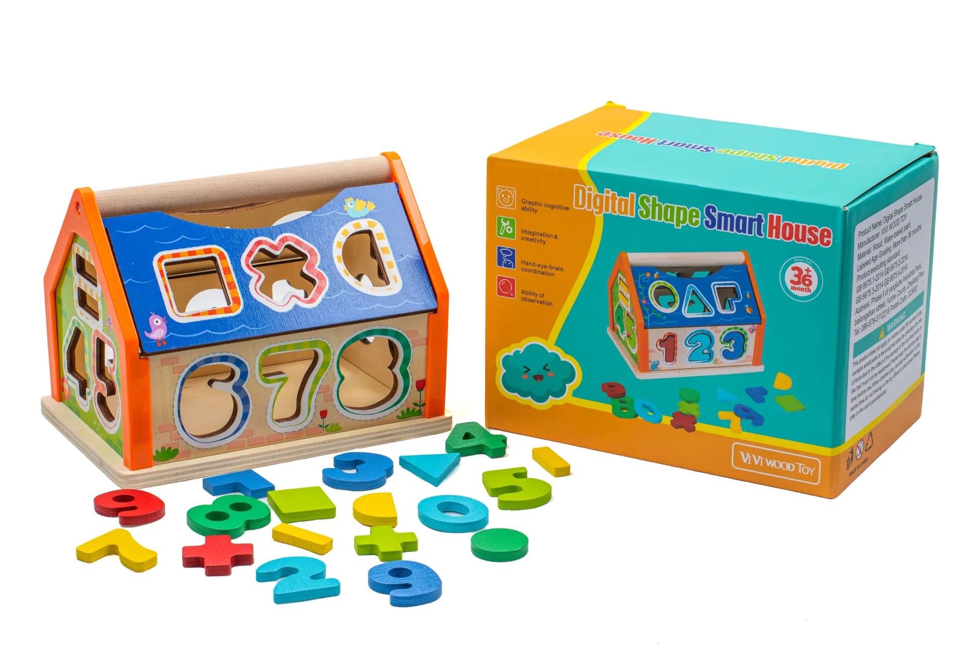 Digital Shape Smart House - Wooden Number Shape Sorter - Tiny Tinker Toys