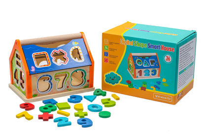 Digital Shape Smart House - Wooden Number Shape Sorter - Tiny Tinker Toys