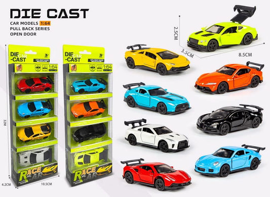 Die-Cast Race Car Set - Individual Car Details and Sizes